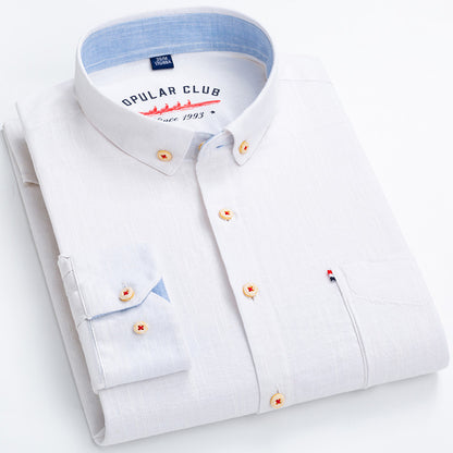 NGTG IVORY Men's Luxury Cotton Linen Shirt