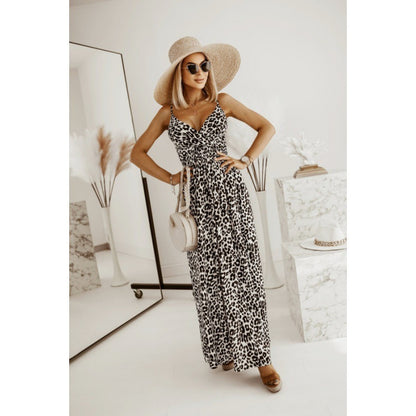 NGTG Sexy Spaghetti Strap Leopard Summer Dress