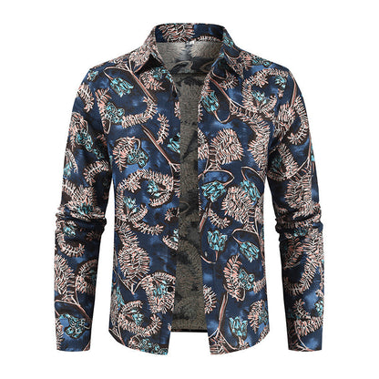 NGTG LUXX Fleur Moderne – Men’s Designer Floral Shirt in Luxe Drape