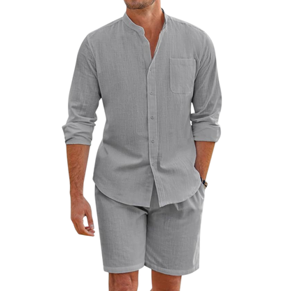 NGTG LUXX Men’s Essential Summer Set – Lightweight Button-Up & Shorts Duo