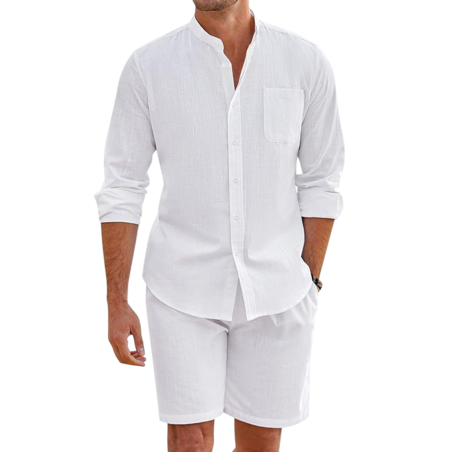 NGTG LUXX Men’s Essential Summer Set – Lightweight Button-Up & Shorts Duo